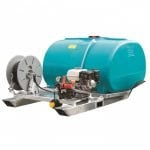 Field spraying unit with hose reel and honda pump
