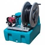 Fire fighter unit with pump and hose reel