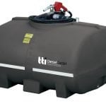 Portable diesel tank with pump hose and nozzle for diesel fuel