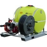 fire unit with tank pump and hose skid mounted fire unit