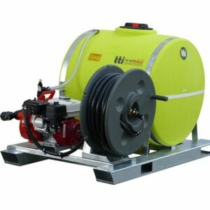 fire unit with tank pump and hose skid mounted fire unit