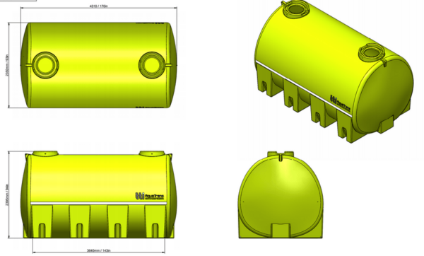 Industrial Water Cartage Tank 17,000 litre