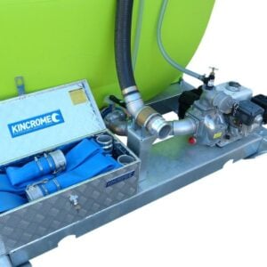 Truck water delivery tank and pump