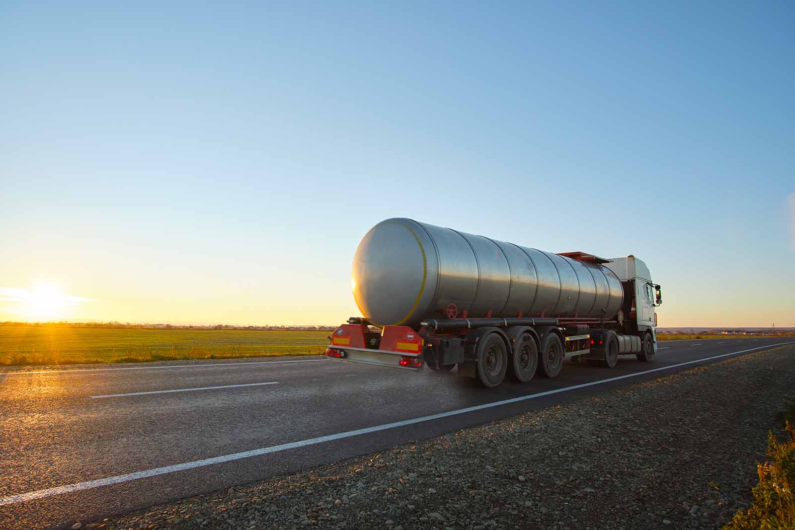 Chemical cargo truck on the highway